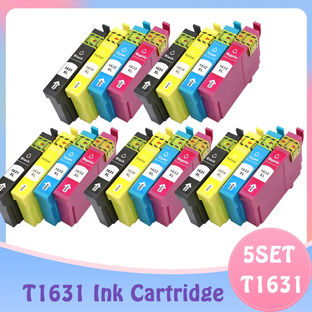 Cartucho de Tinta Compatível para Epson Workforce wf 16xl T1631 2010 2510 2520 2530 2540 2630 2650 2660 2750 2760