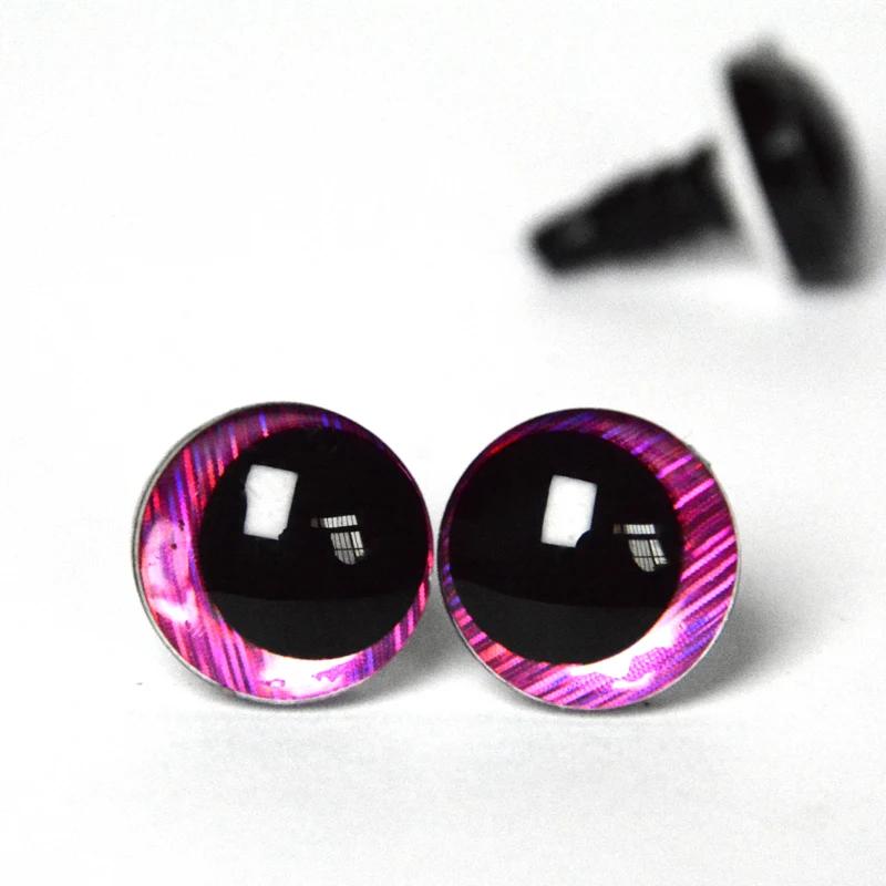 20PCS 12mm 14mm 16mm 18mm 20mm 25mm 30mm Cartoon 3D glitter spielzeug augen lustige puppe augen Mit scheibe FÜR PLÜSCH CRAFT – Detail 2