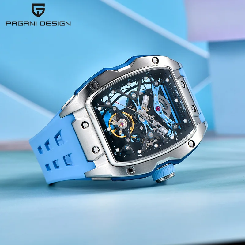 Mechanical watch PAGANI DESIGN 42MM hollow skeleton men luxury sapphire glass automatic 50M waterproof