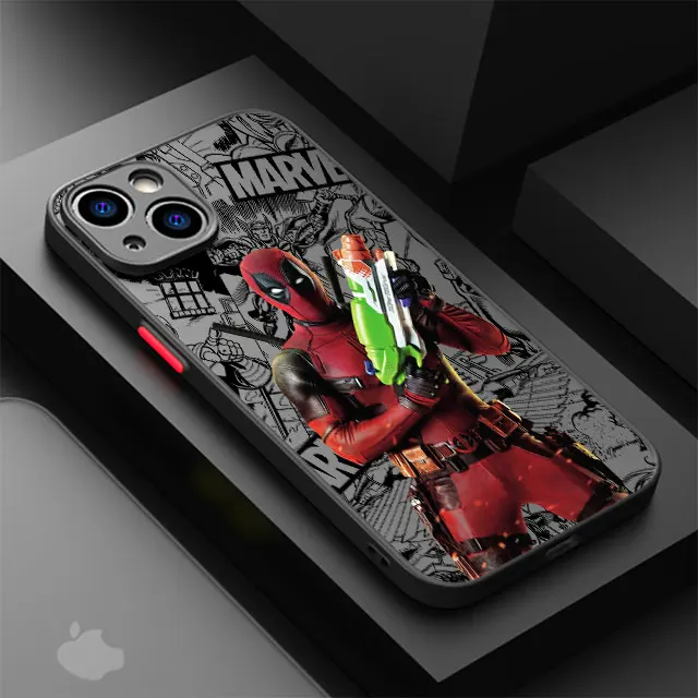 thumbnail image 1 of Marvel Deadpool Hard PC funda mate de lujo para iPhone 16 15 XR X 14 16 Plus XS Max 13 Mini 15 16 Pro Max 12 11 Pro 12 Pro, 1 of 5