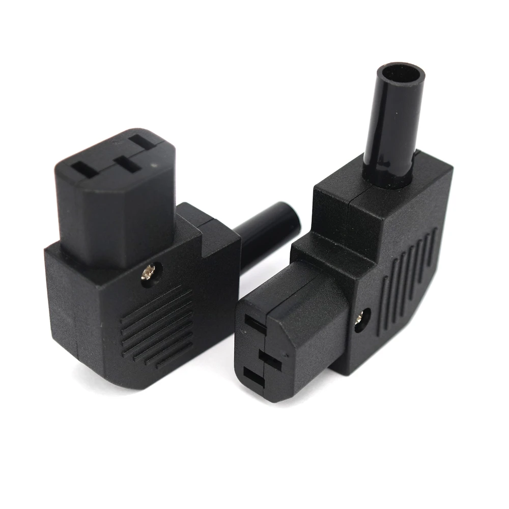 Elbow 90° IEC320 AC 250V 10A C14 Male + C13 Female AC socket PlugInline Rewirable Main Power Socket Plug Connector New Arrival ибп powercom rpt 600a 360w 3 iec320