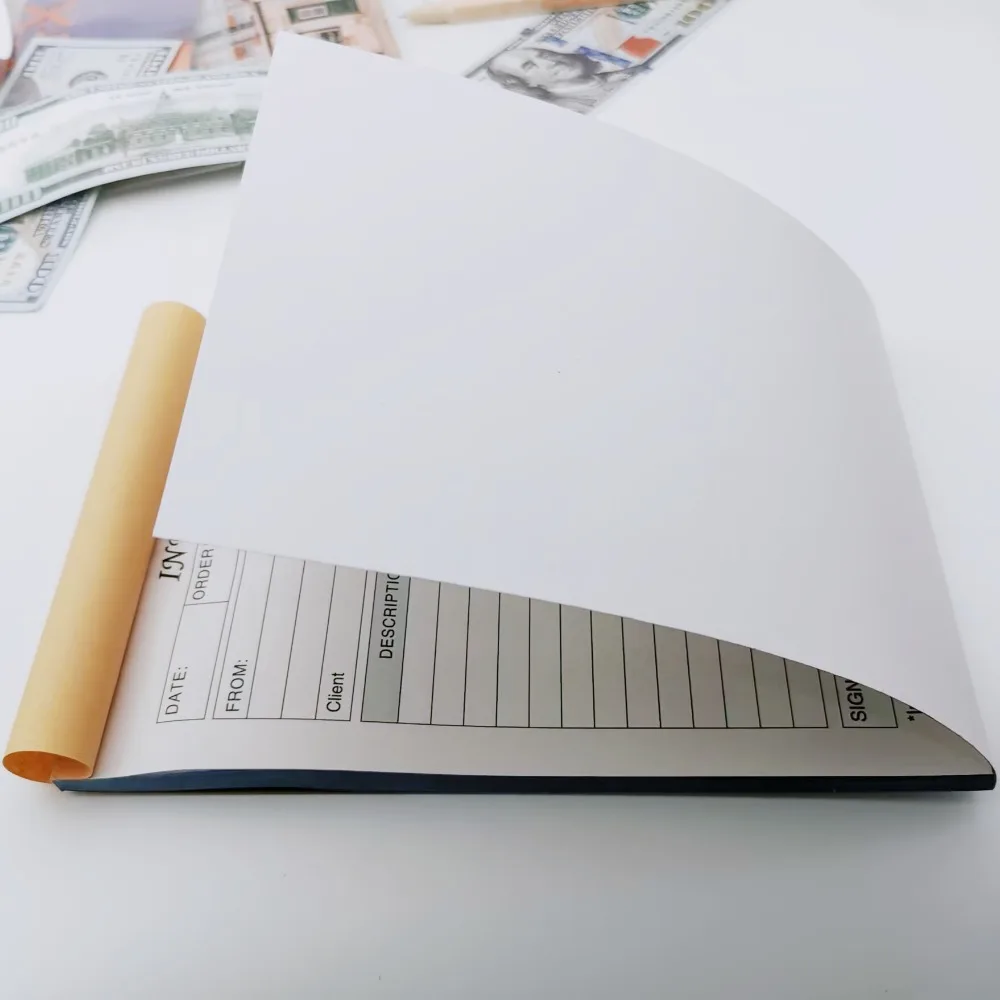 1pc (30 Sets) Handheld 3-Part Carbonless Invoice Book with Yellow & Pink Copies Work Orders Invoice Book for Small Business 6