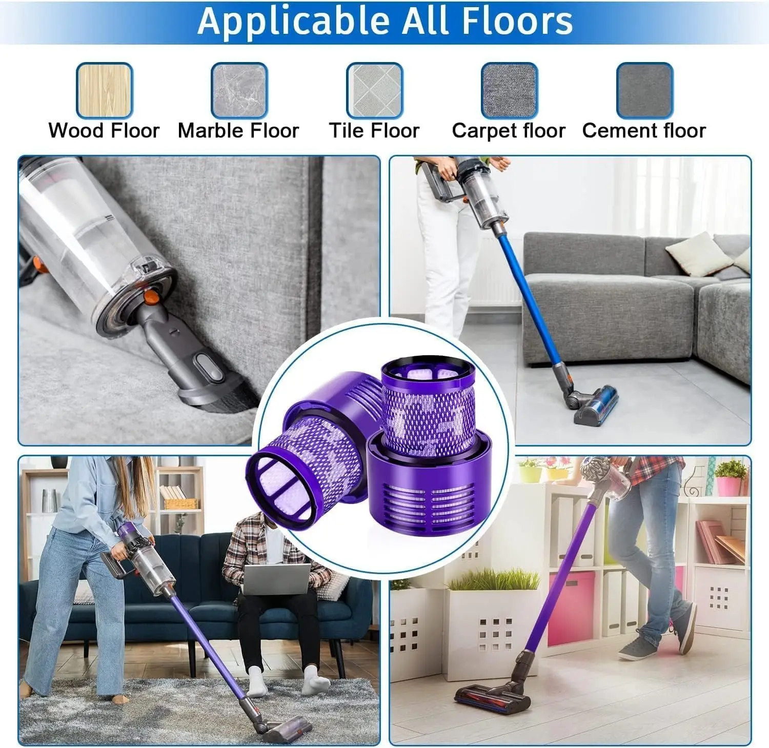 Filter Hepa Accessories Robot vacuum cleaner washable filter Replacement cleaning Spare Parts For Dyson V10 SV12