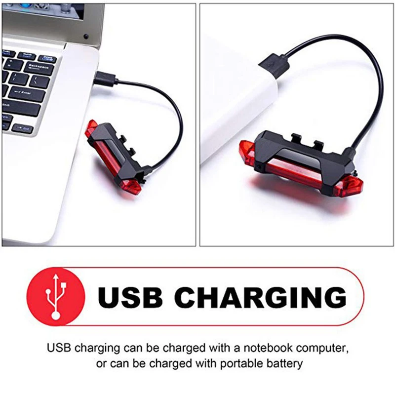 Bicycle Tail Light LED Bike Rear Lamp USB Rechargeable Mountain Road Bike Tailli