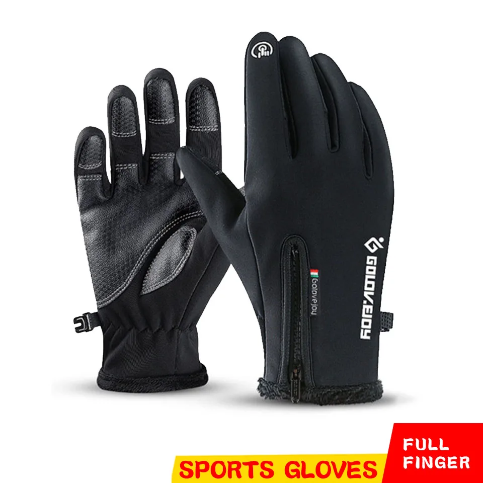 

Outdoor Winter Cycling Gloves Men Women Bike Thermal Fleece Windproof Waterproof Touch Screen Warmth Jog Running Skiing Gloves