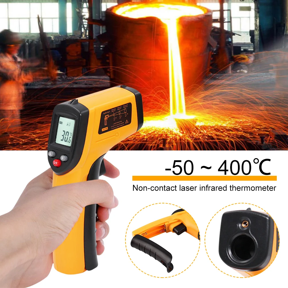 

IR Laser Temperature Thermo Meter Gun Smart Home -50~400 ℃ IR Infrared Thermometer For Industrial Cooking Ovens Tools