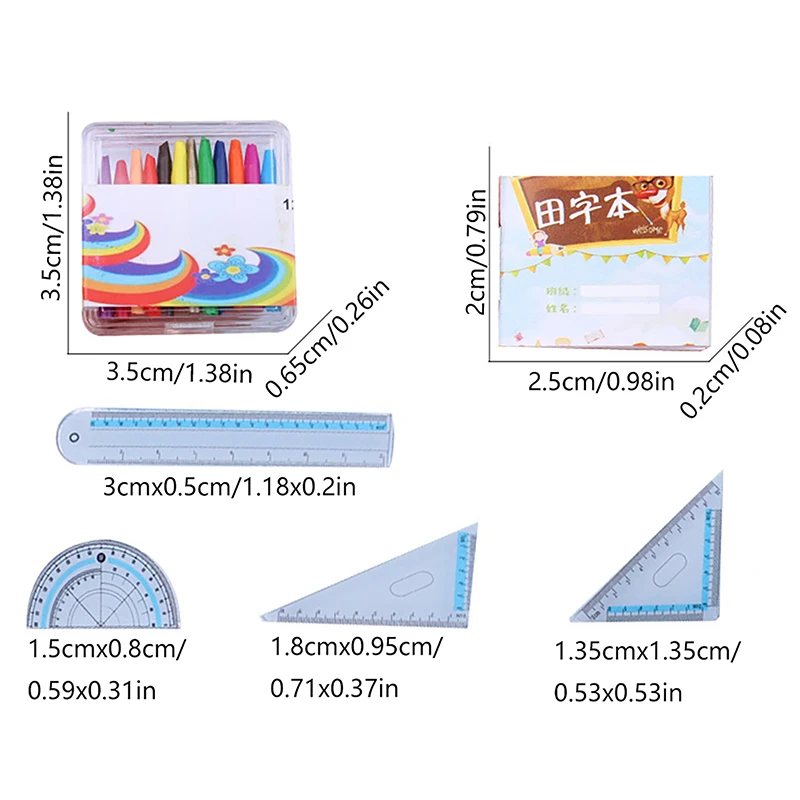 

1/12 миниатюрный блокнот для кукольного домика, линейка, имитация кукольного домика, канцелярская модель, аксессуары для украшения кукольного домика