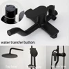 KEMAIDI Matte Black Rainfall Shower Faucet Bathtub Shower Systerm W/hand Sprayer Faucets Exposed Shower Set For Outdoor Bath 2