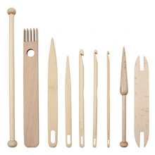 

9 PCS Weaving Tools Wood Hand Loom Stick Set Crochet Needle Shuttle Stick Tapestry Weaving Accessories DIY Crafts