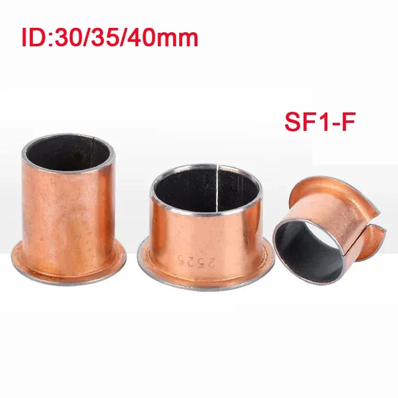 

2-10Pcs SF1-F Flanged Oil-Free Self-Lubricating Copper Sleeve Composite Sleeve Bushing Flanged Inner Diameter 30/35/40mm