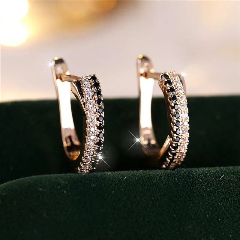 Ear Clip Earrings Clip Earrings Ear Clip Ear Accessories Female Zircon Stone Clip Earrings Charm Gold Color Wedding Jewelry