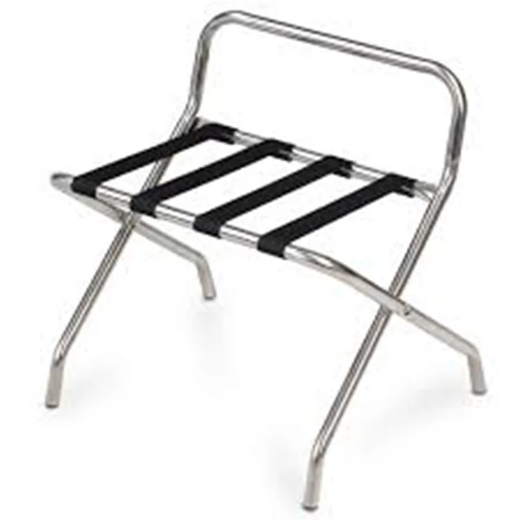 Guestroom Folding Stainless Iron Steel Metal Luggage Rack For Hotel