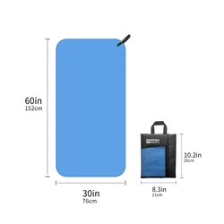 Ultra-Absorbent Quick-Dry Microfiber Towel with Mesh Bag - Perfect for Outdoor and Fitness Activities (Blue  XL)