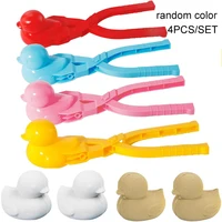 4 Pcs/Set Snowball Maker Clips, Duck Shaped Snow Ball Maker Clips Clamps Outdoor Winter Play Snow Toys Plastic Sand Molds Clay 1