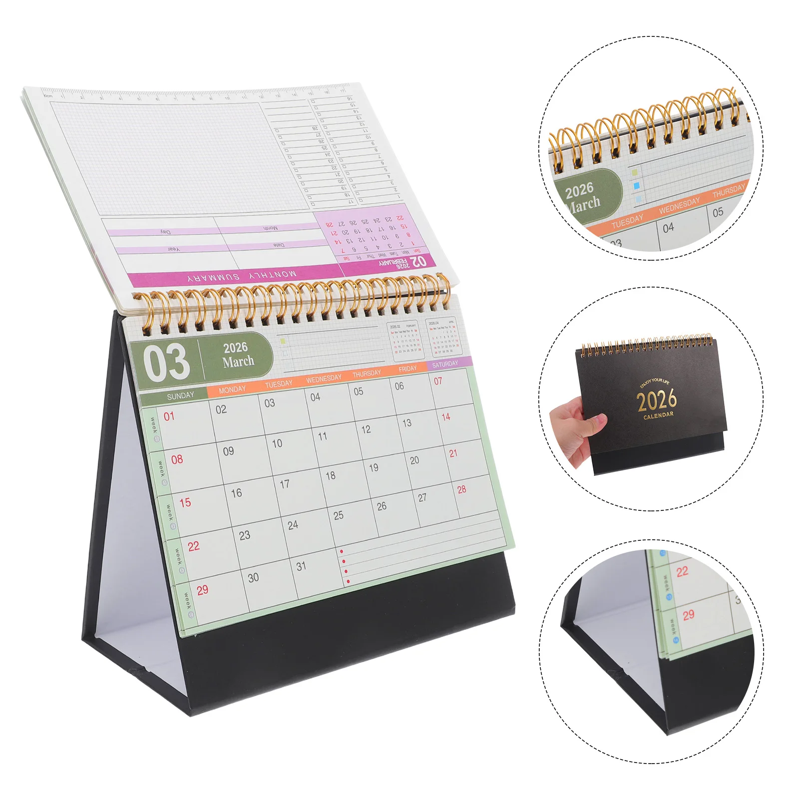 Small Desk Calendar 2025 2026 Standing Flip Desk Calendar  Thick Paper Small Monthly Schedule Planner For Office Date Organizing