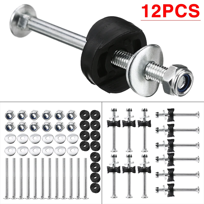 12pcssetTrampolineReplacementScrewPartsTrampolineScrewsGalvanizedSteelBoltsAndNuts