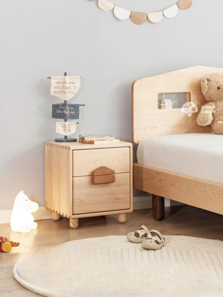 1All solid wood cottage children's bedside table bedroom bedside storage small cabinet