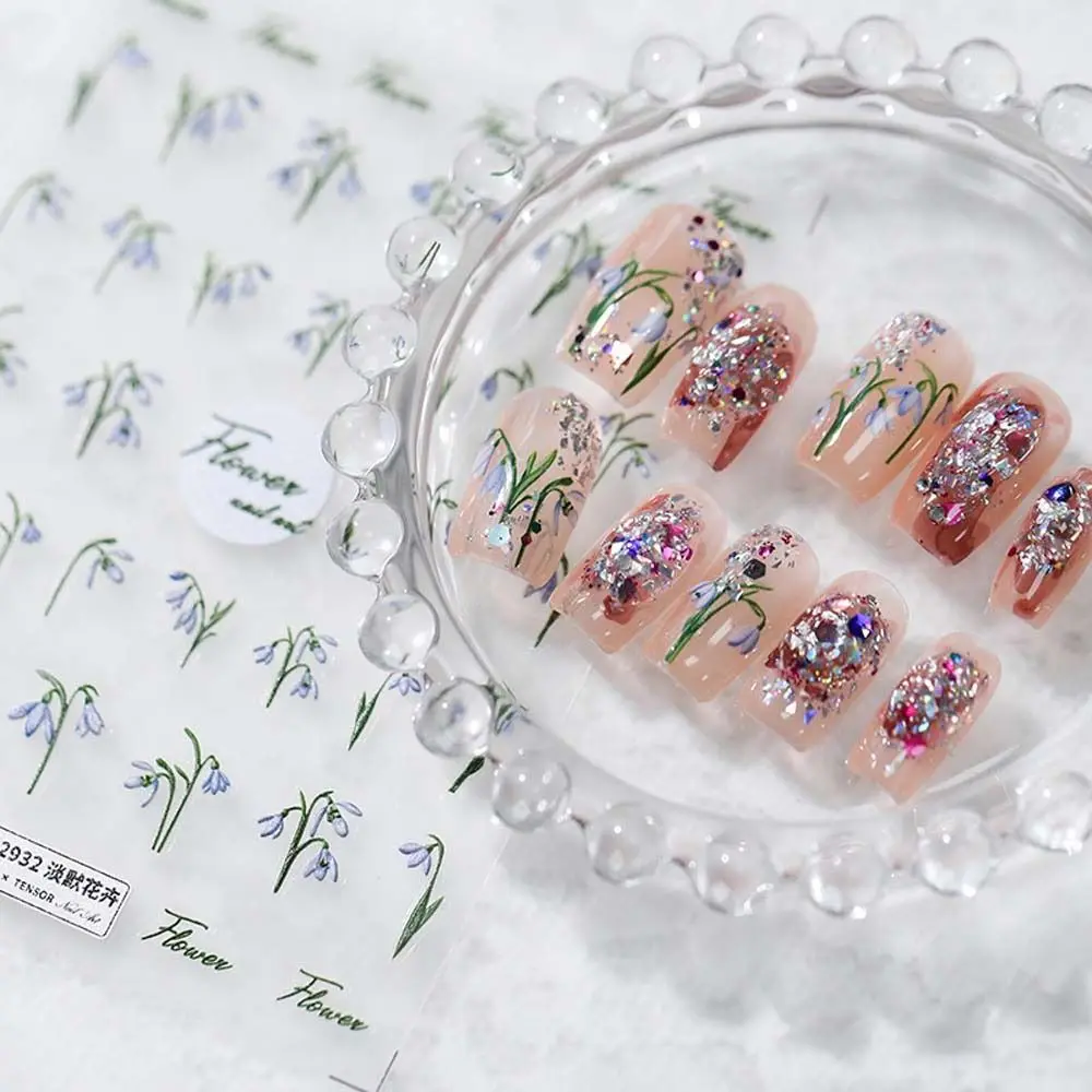 

Chinese Style Nail Stickers Colorful Flower Stickers Crane Nail Accessories Ancient Costume Nail Decorations DIY Nail Art