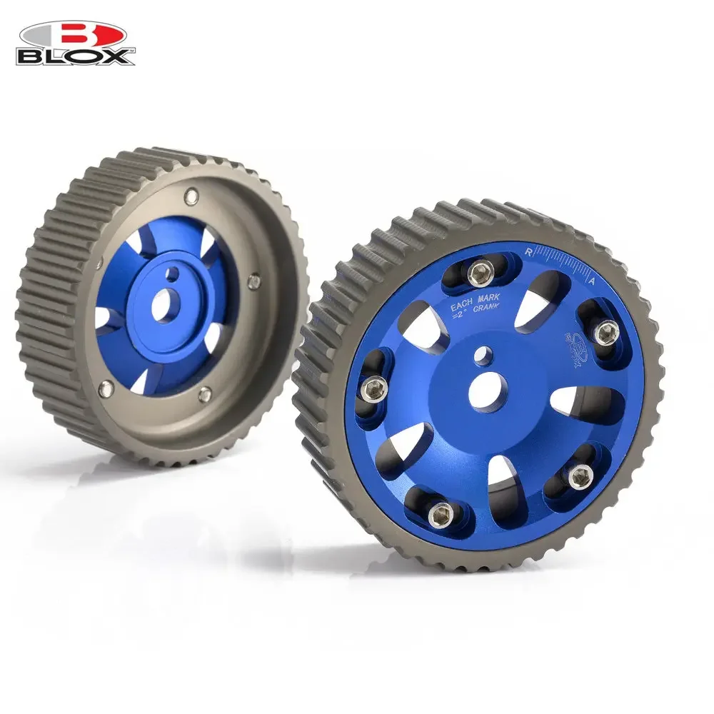 Blox Aluminum Racing Adjustable Vernier Cam Gears Pulleys AF-CG4G93BL For Mitsubishi Mirage 93-02 4G93 Dohc Engine