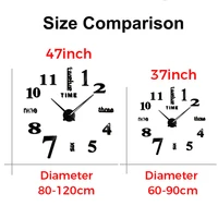 Large 3D DIY Wall Clock Giant Acrylic Mirror Clocks Frameless Big Horloge Home Decoration for Living Room Bedroom Wall Decor 4