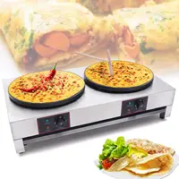 Commercial Electric Crepe Maker Double Hotplate Pancake Machine, Non-Stick Electric Crepe Pan w/Temperature Control, for Blintze 2