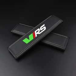 VRS Logo Nappa Leather Seatbelt Shoulder Covers (Set of 2) (Black White)