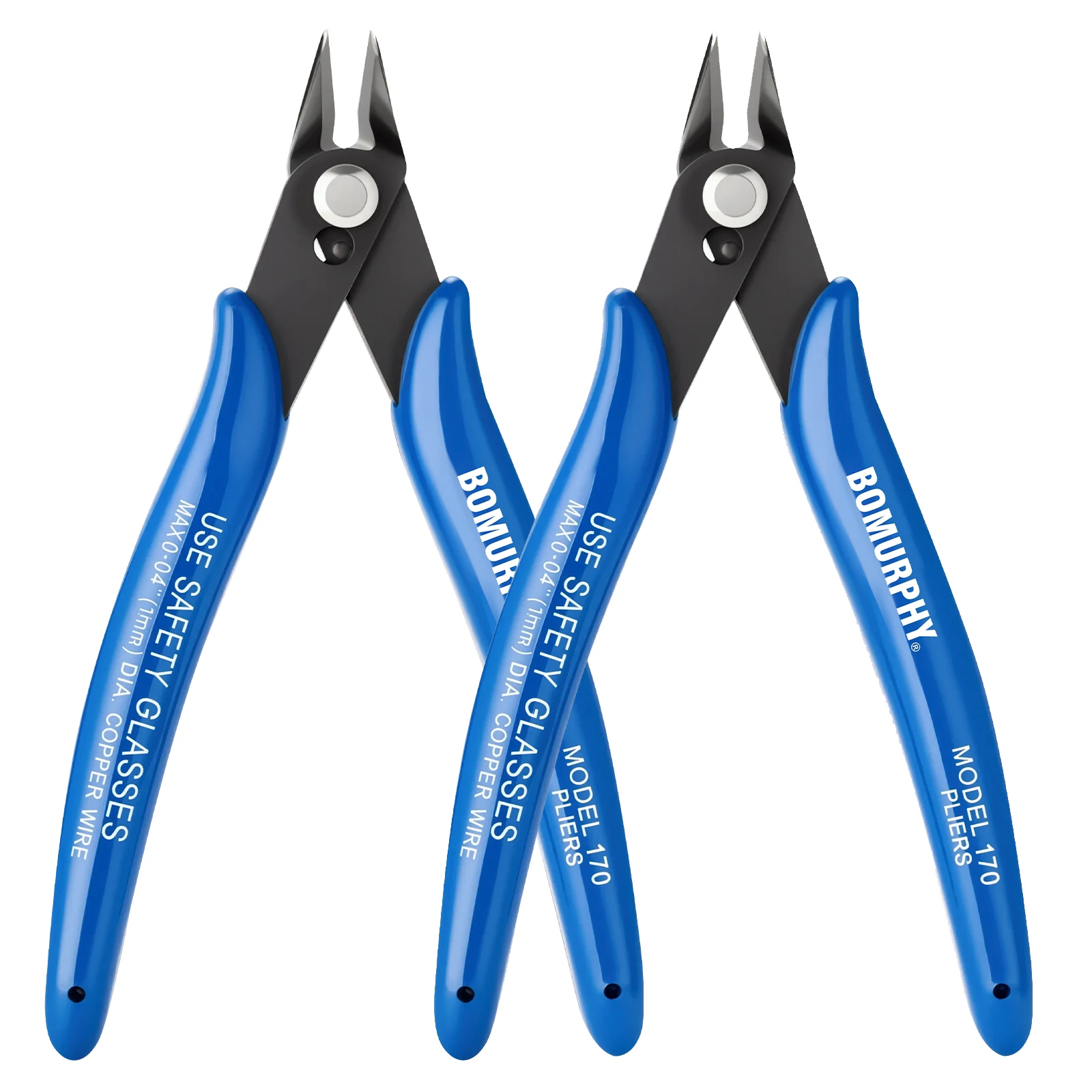 BOMURPHY 2Pcs 170 Model Flush Cut Pliers Precision Wire Cutters for Jewelry Making Electronic Repair