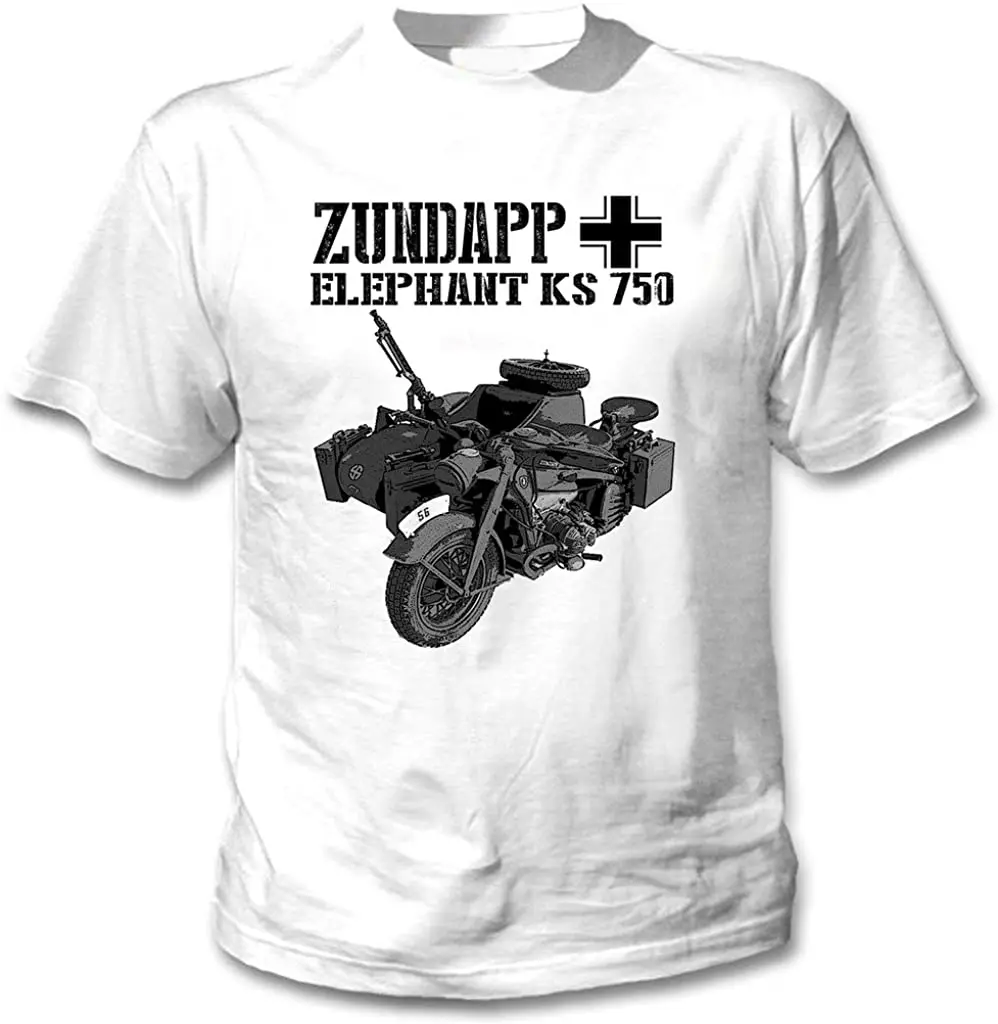 

teesquare1st Men's ZUNDAPP Elephant KS 750 Germany WWII 1 White T-Shirt