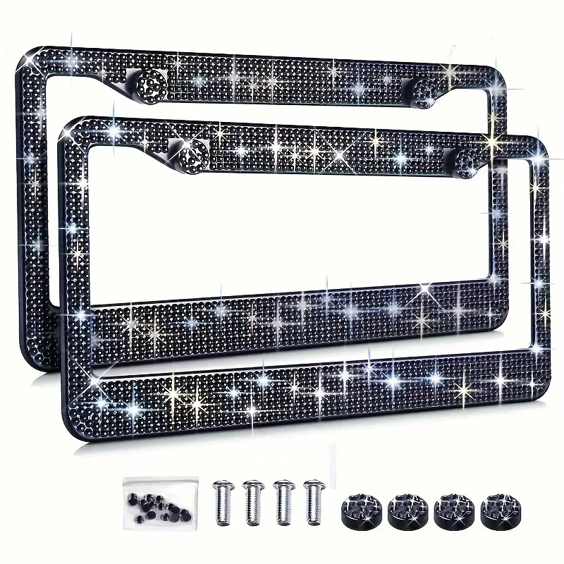 1/2PCS Stainless Steel Drilling License Plate Holder License Plate Frame Car License Plate Holder Exterior Decoration