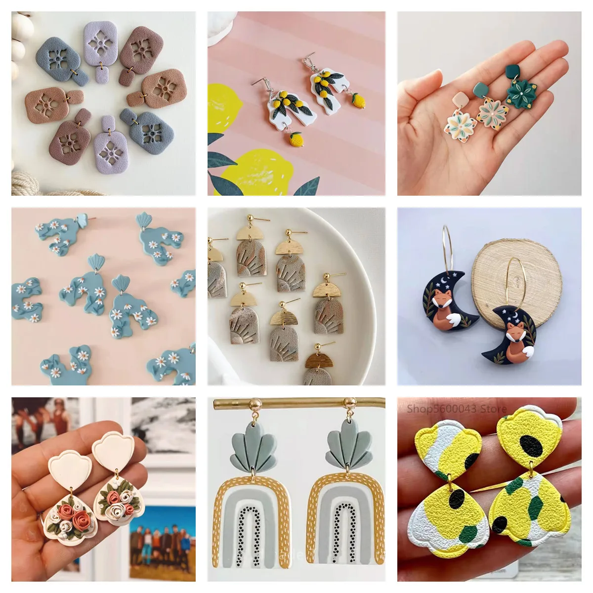 Soft Pottery Polymer Clay Cutter Pottery DIY INS French Earrings U Pattern Cutting Dies for Earring Jewelry Pendant Making Mold
