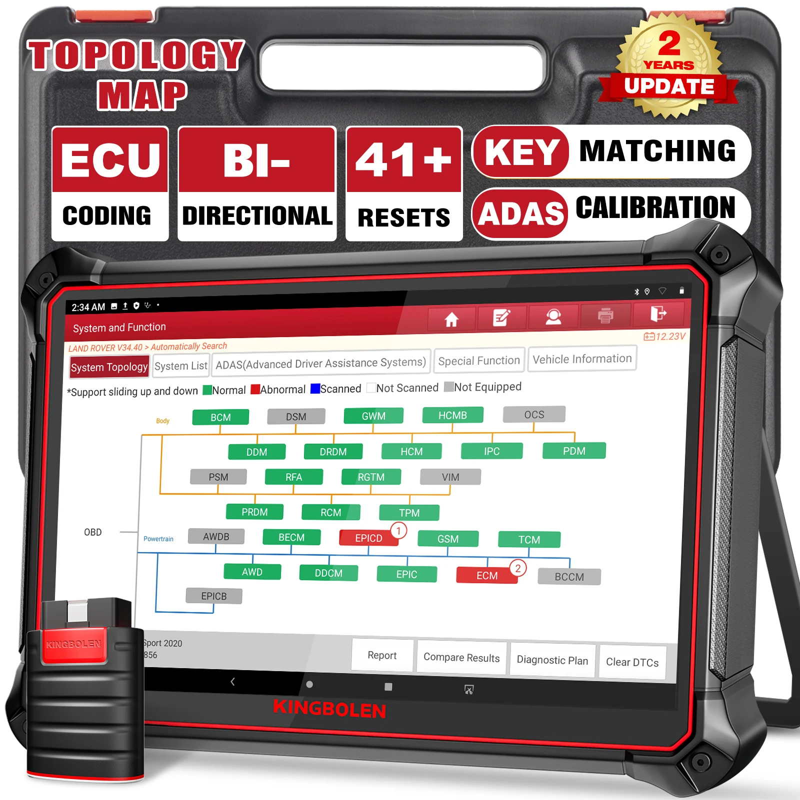 KINGBOLEN K10 BiDirectional Scanner Full Systems Diagnostic Scan Tool
