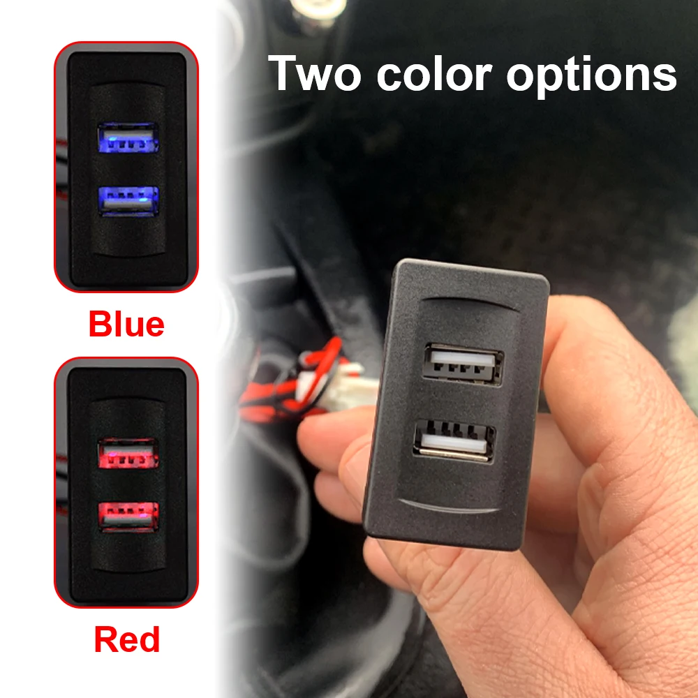 Caricabatteria Da Auto 2.1A Caricatore Usb Caricabatteria Da Auto Doppio Usb Per Vw Per Modelli Volkswagen T4 2.1A Per Caricabatteria Da Auto Volkswag