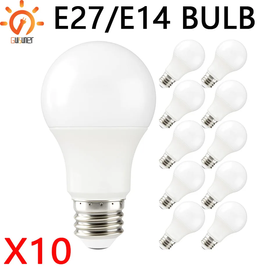 10pcsLEDBulbLampsE27E14AC220VLightBulbRealPower40W35W20W