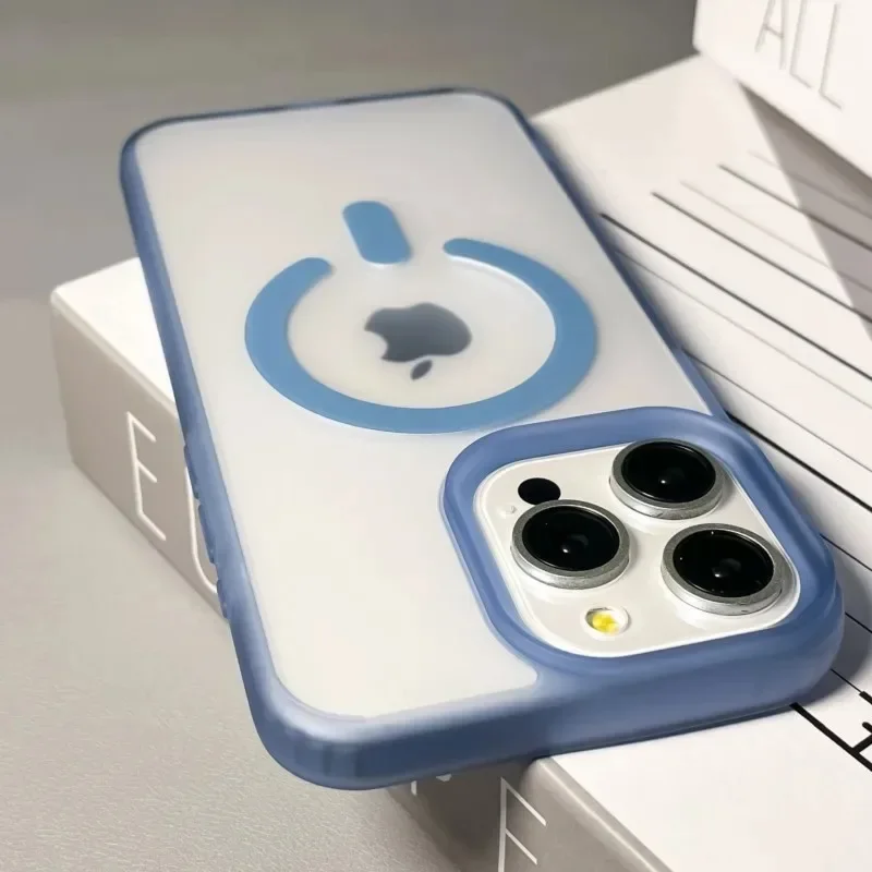 Luxury Matte Magnetic Wireless Charging Case - Clear Shockproof Bumper Cover