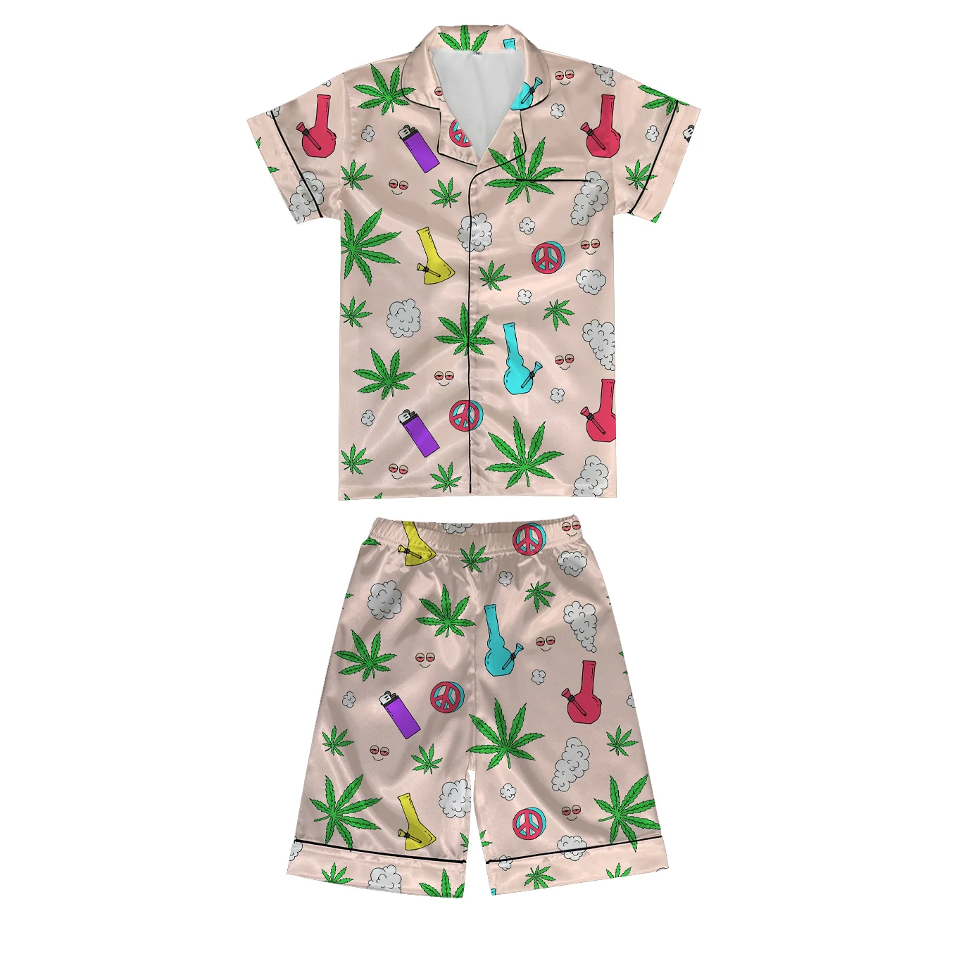 

Пижамный комплект на заказ для мужчин и женщин, атласный Шелковый топ с принтом, штаны, ночная рубашка, одежда для сна