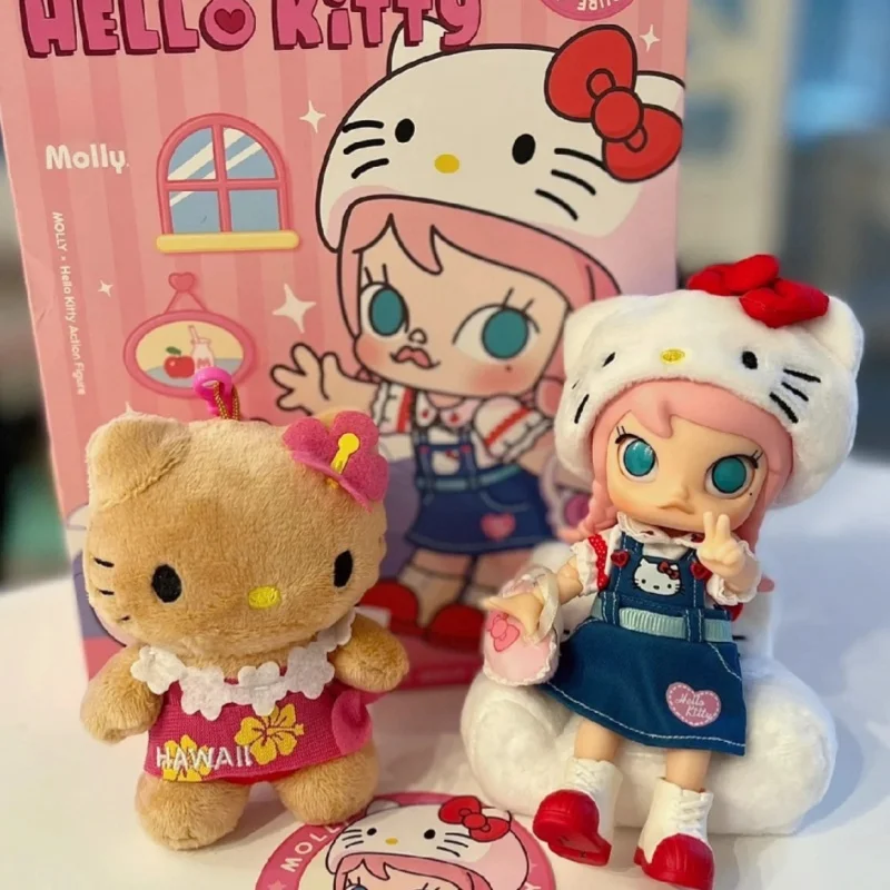 

Лидер продаж, оригинальная Игрушечная модель модели Hello Kitty Molly×hello Kitty, фигурка 100%, ограниченный выпуск, украшения для рабочего стола, подарки