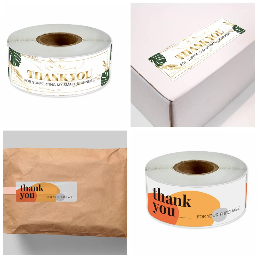 

120Pcs/roll Thank You For Your Purchase Stickers For Supporting My Small Business Gift Package Decor Sealing Labels 7.5*2.5cm