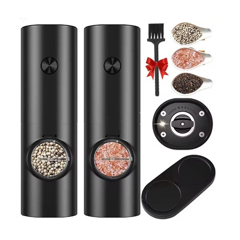 Rechargeable Electric Pepper Grinder Salt And Pepper Mills With LED Light Adjustable Coarseness Mills USB Charging Spice Grinde Rechargeable Electric Pepper Grinder Salt And Pepper Mills With LED Light Adjustable Coarseness Mills USB Charging Spice Grinde