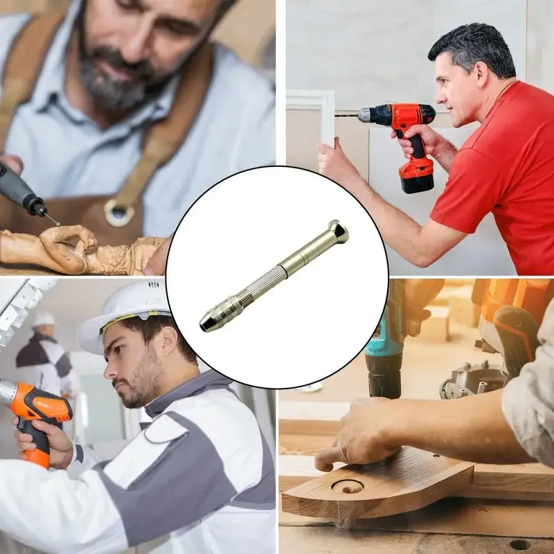 Pin Vise Drill Bits Swivel Head Pin Vise Ergonomic Handle Professional Precise Multipurpose Hand Vise For DIY Hairpin Keychain