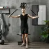 SPORTNOW Wall Mount Cable Machine, 15 Positions Adjustable Cable Crossover Machine Dual Pulley System for Home Gym