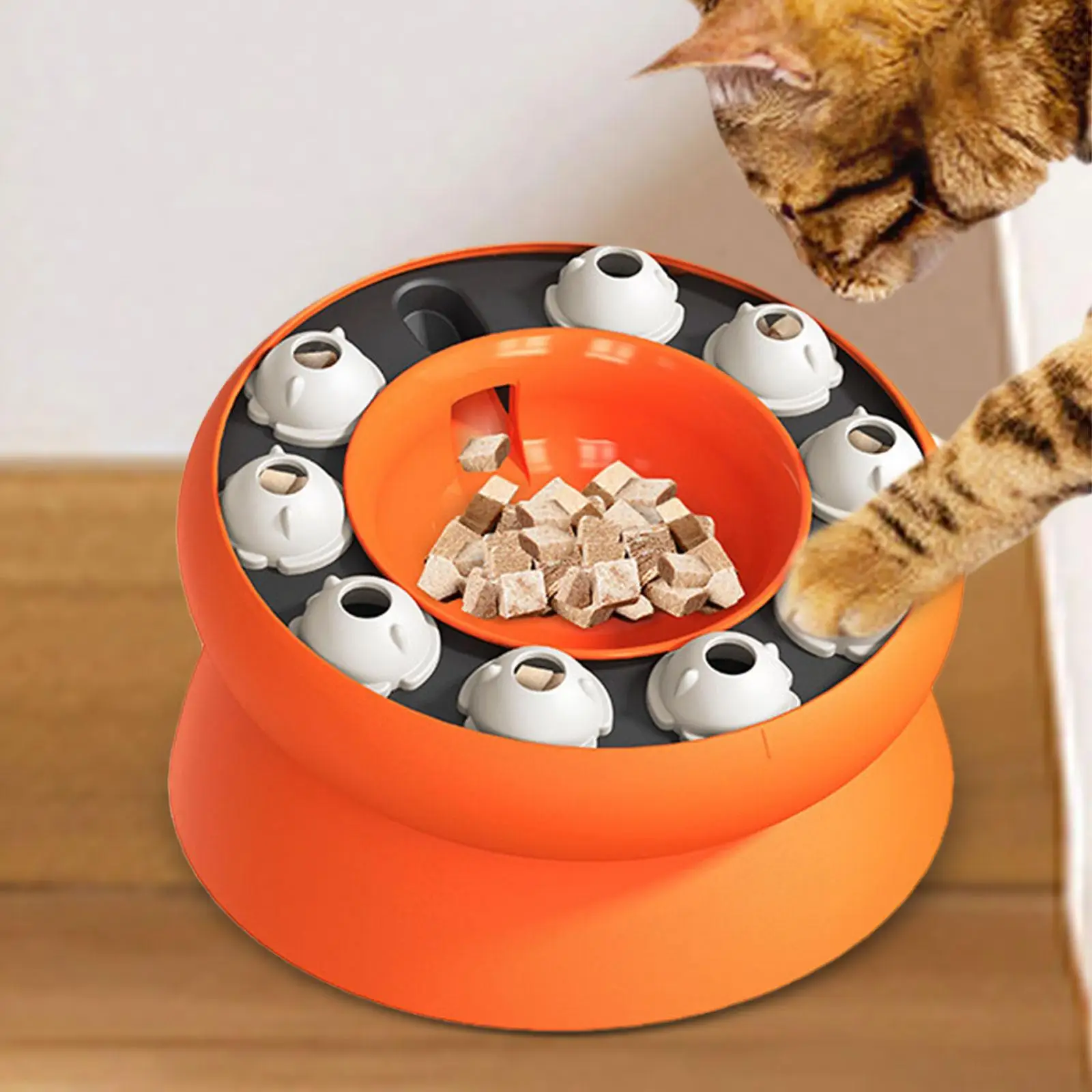 

Cat Slow Feeder Elevated Bowl Interactive Puzzle Toys: for Dogs and Cats