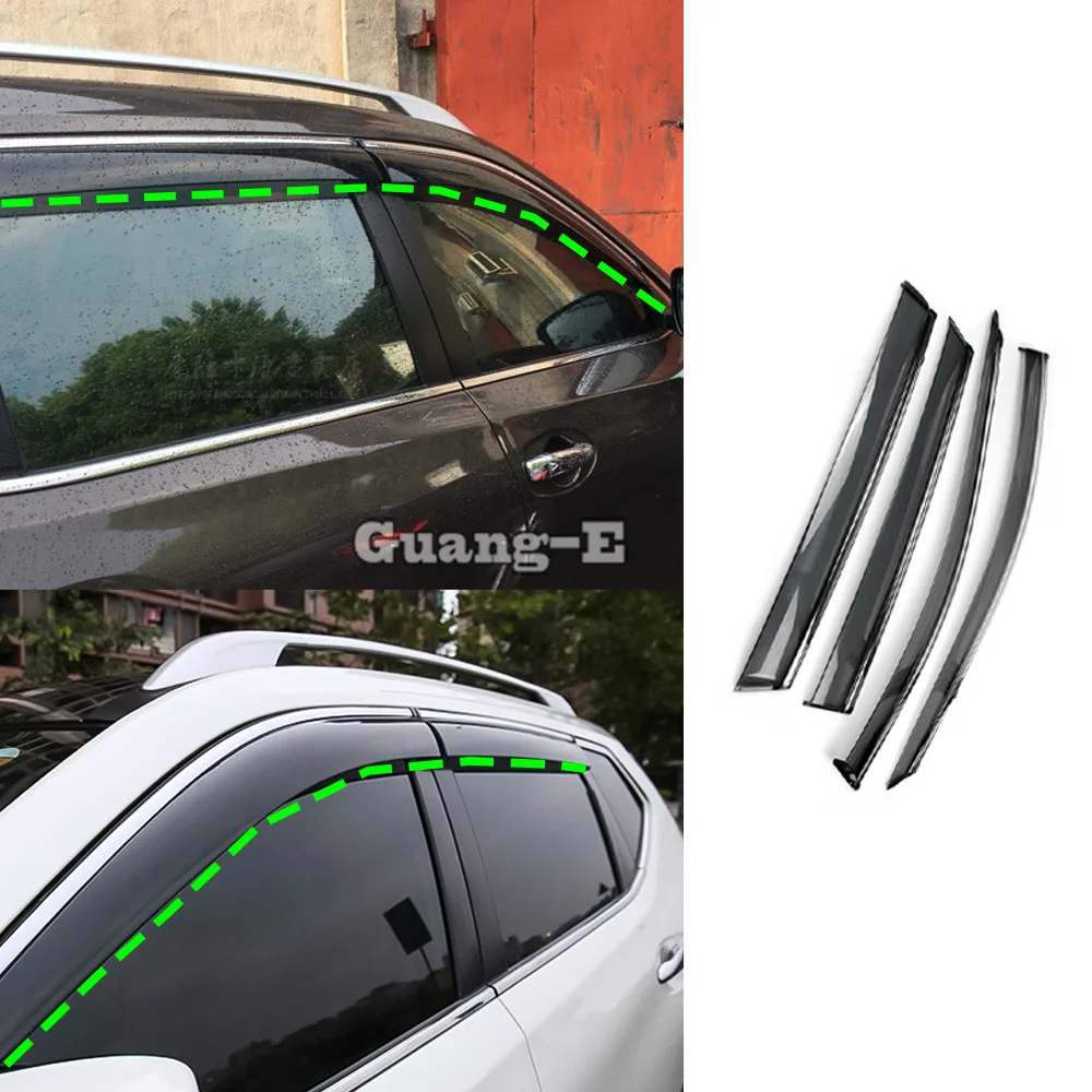 

Car Cover Stick Lamp Plastic Window Glass Wind Visor Rain/Sun Guard Vent For Nissan X-trail Xtrail T32/Rogue 2014 2015 2016