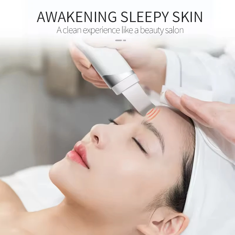Facial Cleaner Deep Cleansing ion Ultrasonic Face Skin Spatula Exfoliation Black Heads Facial Skin Scrubber