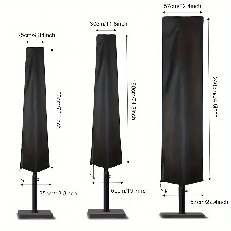 1pcs Waterproof Oxford Cloth Outdoor Sunshade Umbrella Cover Garden Weatherproof Patio Cantilever Parasol Rain Cover with Push R