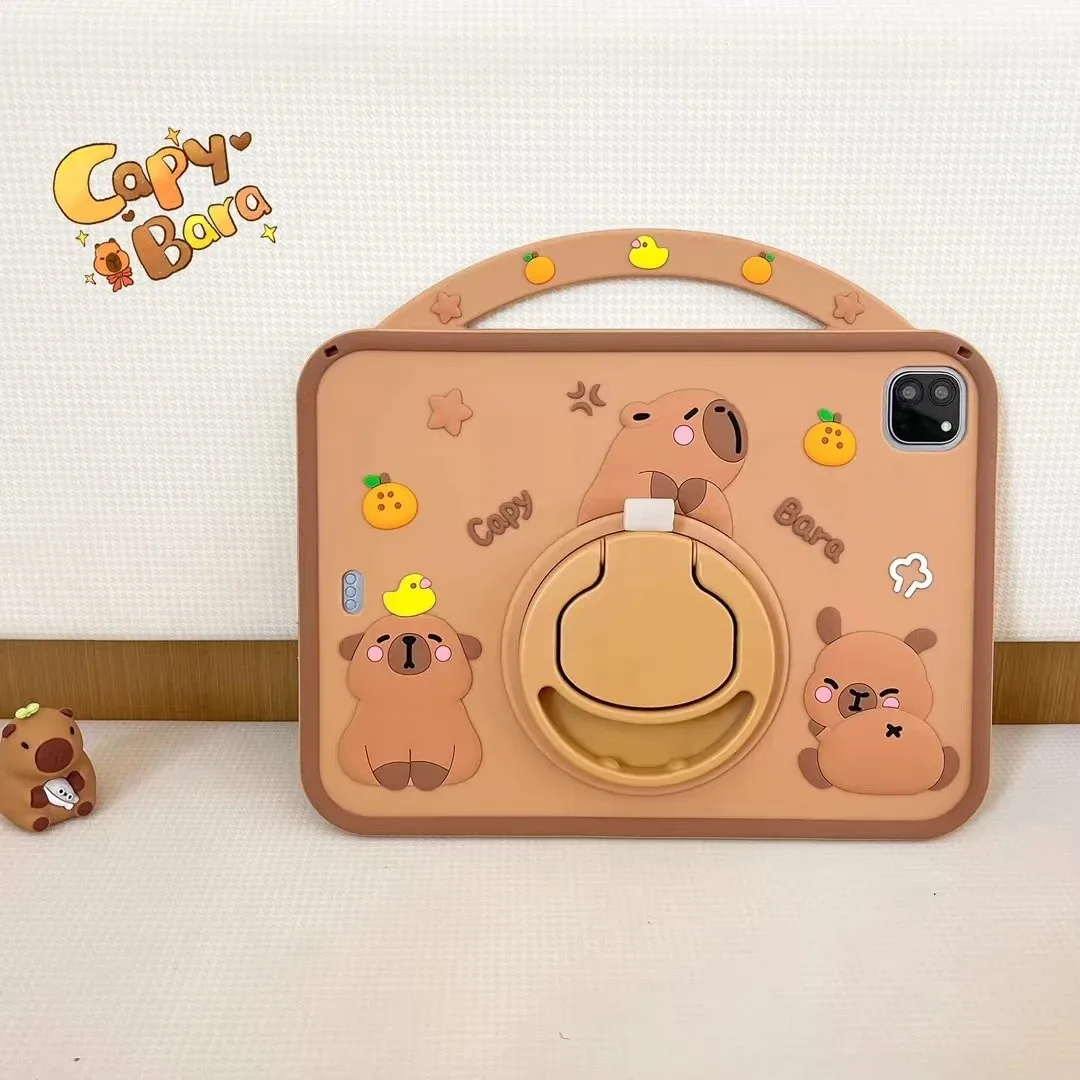 Cute Cartoon Capybara Silicone Tablet Protective Case