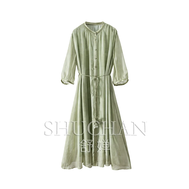 

100% natural silk dress women high quality 2024 new lining vestidos de mujer invierno LOOSE summer clothing for women