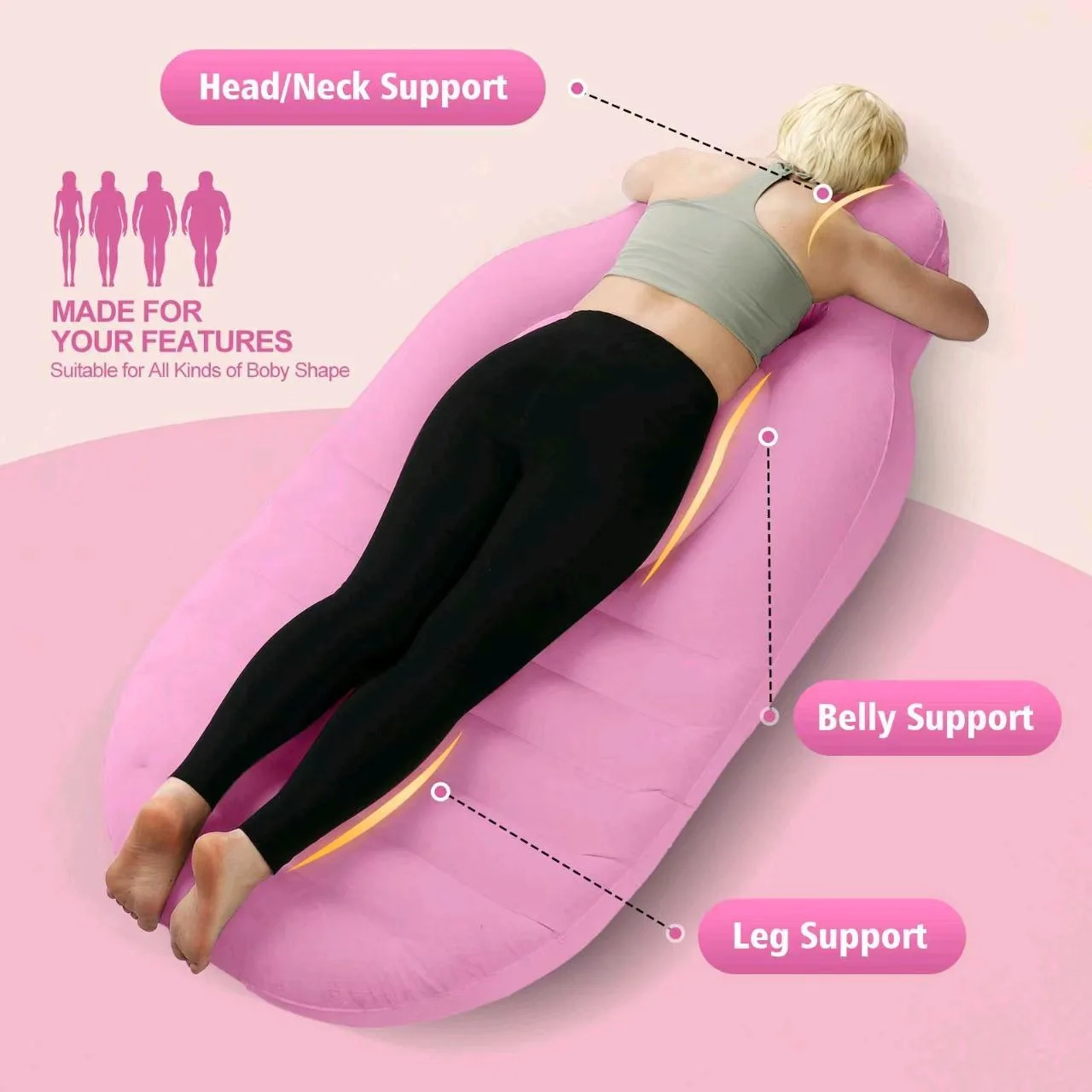 Pregnancy Pillow Inflatable Mat Mattress Pregnancy yoga mat Body Bed Pillow Pregnancy Pillow for Sleeping Body