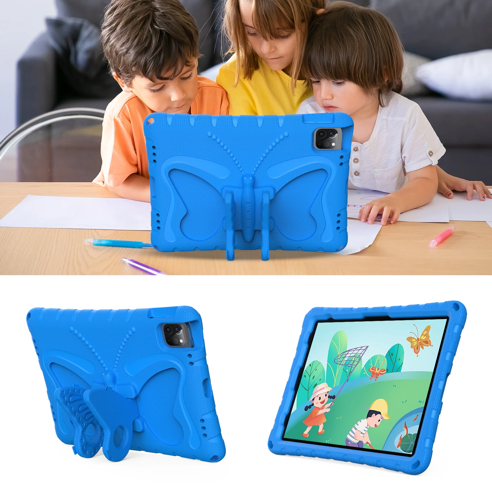 Children's Lightweight Shockproof iPad Case with Handle and Kickstand