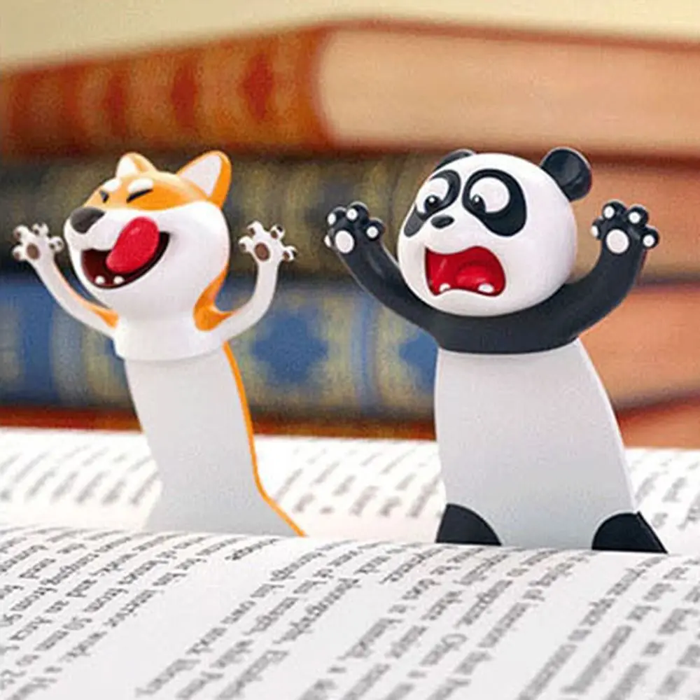 3D Stereo Cartoon Marker Animal Bookmarks Ocean Series Seal Octopus Cat Panda And Shiba Inu Creative Stationery for Children Gif