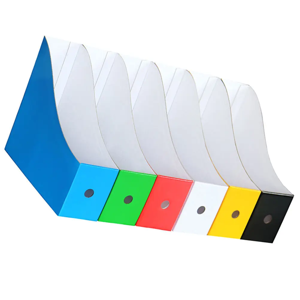 6Pcs 명확한 분류 데스크탑 문서 정리 상자 홈 오피스 교실 기숙사 도서용 두꺼운 종이 파일 홀더